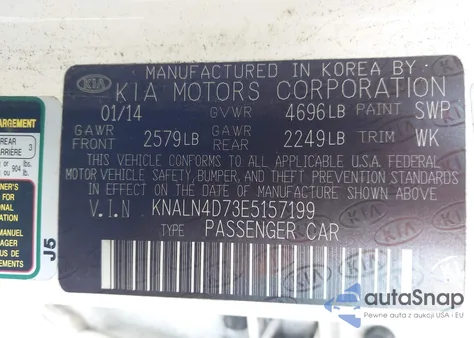 2014 Kia Cadenza Premium z USA, uszkodzony, nr VIN KNALN4D73E5157199